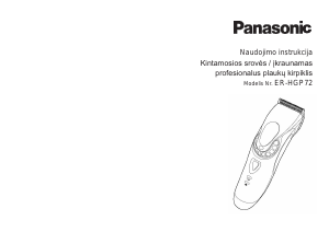 Vadovas Panasonic ER-HGP72 Plaukų kirpimo mašinėlė