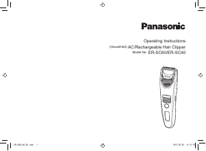 Návod Panasonic ER-SC40 Strojček na vlasy