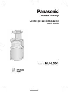 Vadovas Panasonic MJ-L501 Sulčiaspaudė