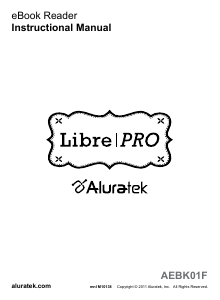 Bruksanvisning Aluratek AEBK01F Libre Pro Läsplatta