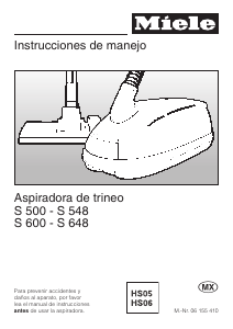 Manual de uso Miele S 548 Aspirador