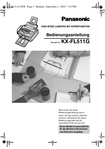 Bedienungsanleitung Panasonic KX-FL511 Faxmaschine