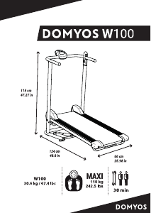 كتيب Domyos W100 مشاية كهربائية