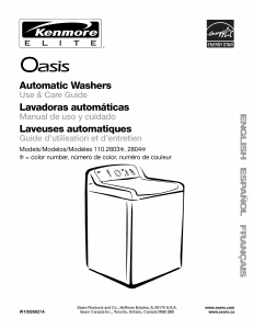 Handleiding Kenmore 110.28032701 Oasis Wasmachine