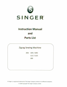 Handleiding Singer 20U-109 Industrial Naaimachine