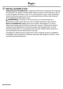 Manuale Whirlpool WSLCSE 65 AS X/1 Cappa da cucina