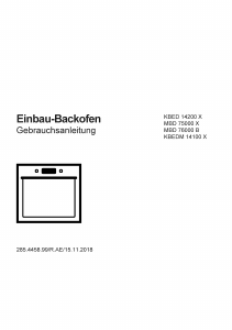 Bedienungsanleitung Elektra Bregenz MBD 76000 B Backofen