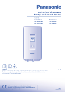 Manual Panasonic WH-UH12DE8 Pompa de caldura