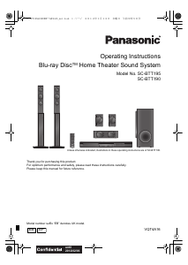 Manual Panasonic SC-BTT190 Home Theater System