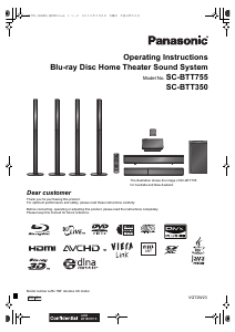 Manual Panasonic SC-BTT350 Home Theater System