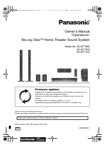 Manual Panasonic SC-BTT405 Home Theater System