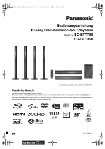 Bedienungsanleitung Panasonic SC-BTT755 Heimkinosystem