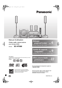 Mode d’emploi Panasonic SC-HT680 Système home cinéma