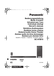 Manuál Panasonic SC-HTB15 Domácí kino