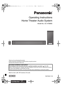 Manual Panasonic SC-HTB885 Home Theater System
