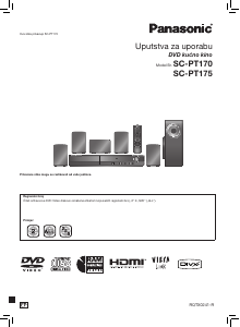 Priručnik Panasonic SC-PT170 Kućno kino