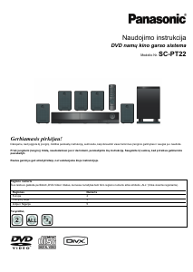 Vadovas Panasonic SC-PT22 Namų kino sistema
