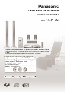 Manual Panasonic SC-PT250 Sistemul home cinema
