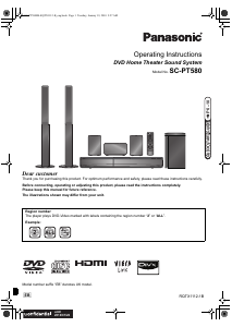 Manual Panasonic SC-PT580 Home Theater System