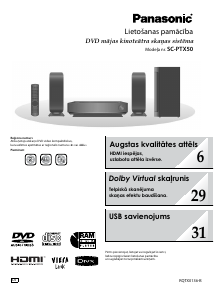 Rokasgrāmata Panasonic SC-PTX50 Mājas kinozāles sistēma
