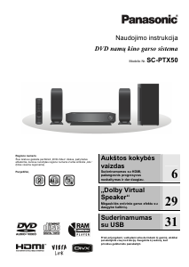 Vadovas Panasonic SC-PTX50 Namų kino sistema