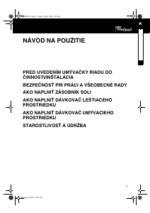 Návod Whirlpool ADG 633 ME Umývačka riadu