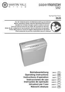 Manual Papermonster S92 Destruidora de papel