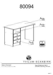 Bruksanvisning JYSK Morud (120x72x57) Skrivebord