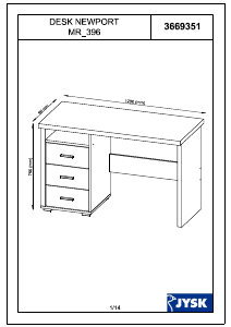 Használati útmutató JYSK Newport (120x75x55) Íróasztal