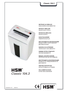 Návod HSM Classic 104.3 Skartovací stroj