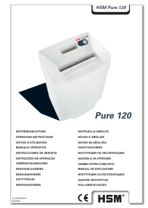 Handleiding HSM Pure 120 Papiervernietiger