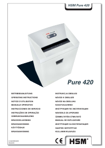 Handleiding HSM Pure 420 Papiervernietiger