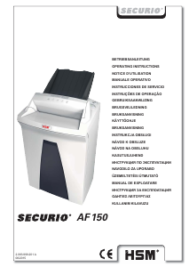 Handleiding HSM Securio AF150 Papiervernietiger