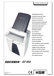 Handleiding HSM Securio AF300 Papiervernietiger
