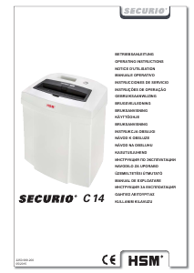 Handleiding HSM Securio C14 Papiervernietiger