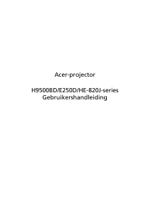 Handleiding Acer H9500BD Beamer