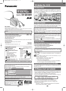 Handleiding Panasonic SV-SD100 Mp3 speler