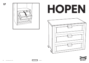 Használati útmutató IKEA HOPEN (3 drawers) Fésülködőasztal