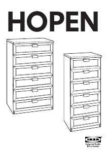 Hướng dẫn sử dụng IKEA HOPEN (6 drawers) Tủ ngăn kéo