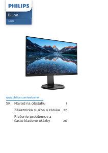 Návod Philips 243B9 LED monitor