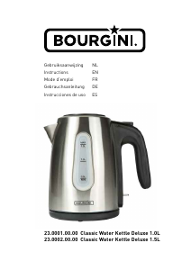 Handleiding Bourgini 23.0002.00.00 Classic Deluxe Waterkoker