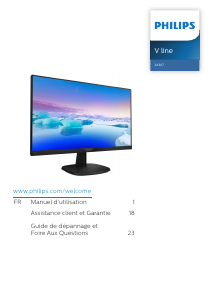 Mode d’emploi Philips 243V7QDAB Moniteur LED