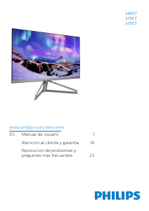 Manual de uso Philips 245C7QJSB Monitor de LED
