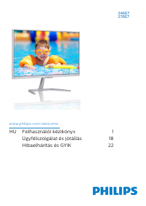 Használati útmutató Philips 246E7QDAB LED-es monitor