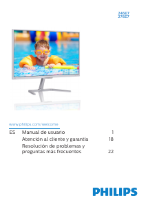 Manual de uso Philips 246E7QDAB Monitor de LED