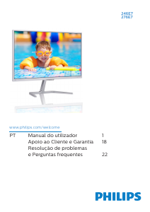 Manual Philips 246E7QDSW Monitor LED