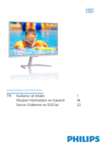 Kullanım kılavuzu Philips 246E7QDSW LED ekran