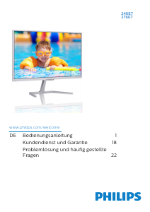 Bedienungsanleitung Philips 246E7QDSW LED monitor