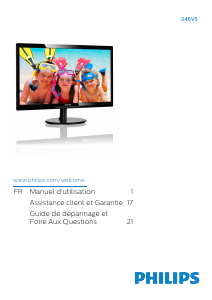 Mode d’emploi Philips 246V5LDSB Moniteur LED