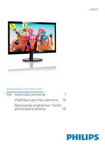 Priručnik Philips 246V5LDSB LED zaslon